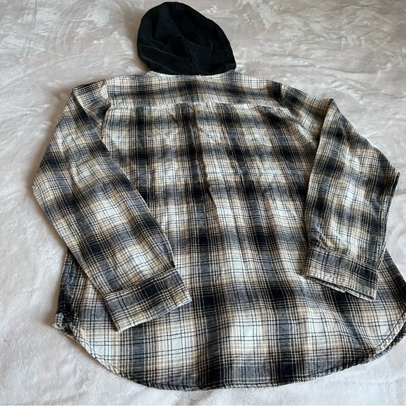 PacSun Lumber Plaid Long Sleeve Hooded Shirt - Picture 10 of 13